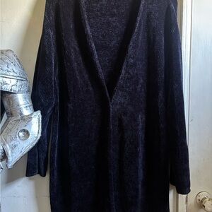 Charter Club Navy Blue Chenille Open Front Cardigan - Plus Size 2X